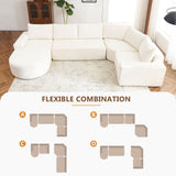 U-Shaped Oversized Modular Cloud Sectional Sofa With Deep Seat For Living Room