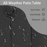 5 Pieces Outdoor Patio Dining Set with Stackable Metal Chairs and Round Table