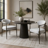 Modern Dining Chairs Set of 2 with Bronze Iron Frame