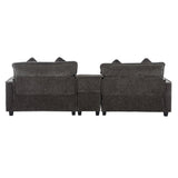 Modern Sectional Sofa With Removable Ottomans, USB Ports