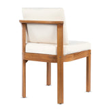 Acacia Wood Outdoor Dining Chair (Set of 2), Teak Finish Wood +