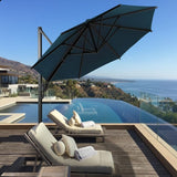 Round Cantilever Patio Umbrella With 360 Rotation & Infinite Tilt Adjustment