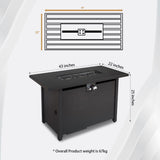 Outdoor Fire Pit Table With Lid - Black - Steel