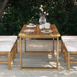 U_STYLE Farmhouse 5-Piece Outdoor Patio Dining Set with Adjustable Legs