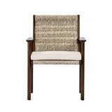 Outdoor Dining Chair Set with Acacia Wood & Wicker Rattan