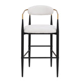Upholstered Bar Stools With Backs for Kitchen Island (Set of 2) - Beige