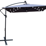 Square 2.5x2.5M Outdoor Patio Umbrella with Solar LED Lights
