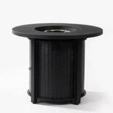 32" Propane Gas Fire Pit Table, 50000 BTU - Black Steel