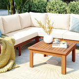 GO 4 Pieces Outdoor Acacia Wood Sofa Set with Coffee Table
