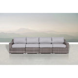 Contemporary Outdoor Rattan Wicker Sectional Seating Group With Cushions