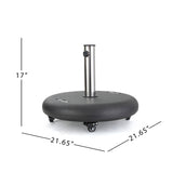 Wheelie - Round Umbrella Base with Stainless Steel Holder