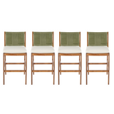 4 Pieces Arly Green Outdoor Bar Stool Set