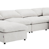 Naveen Modular Sectional With Ottoman - Modular Sofa Set with Ottoman - Beige or Dark Gray