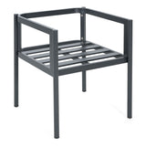 7 Piece Outdoor Dining Set With Table And 6 Chairs - Black / Gray / Teak