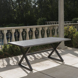 Rolando Outdoor Aluminum Dining Table with Steel Frame