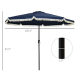 Outsunny 9ft Patio Umbrella with Push Button Tilt and Crank