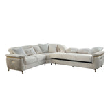 Reversible Sectional Sofa with Spacious L-Shaped Design - Beige or Dark Gray