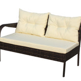 Outdoor Patio Furniture 3-Piece Conversation Set (Beige Cushion)