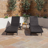 Patio Wicker Chaise Lounge Chairs Set of 2