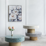 Unique Capiz Coffee Table & Pedestal Base