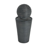 31.5' Tall Striped Concrete Column Fountain with LED Light - Gray Concrete Design