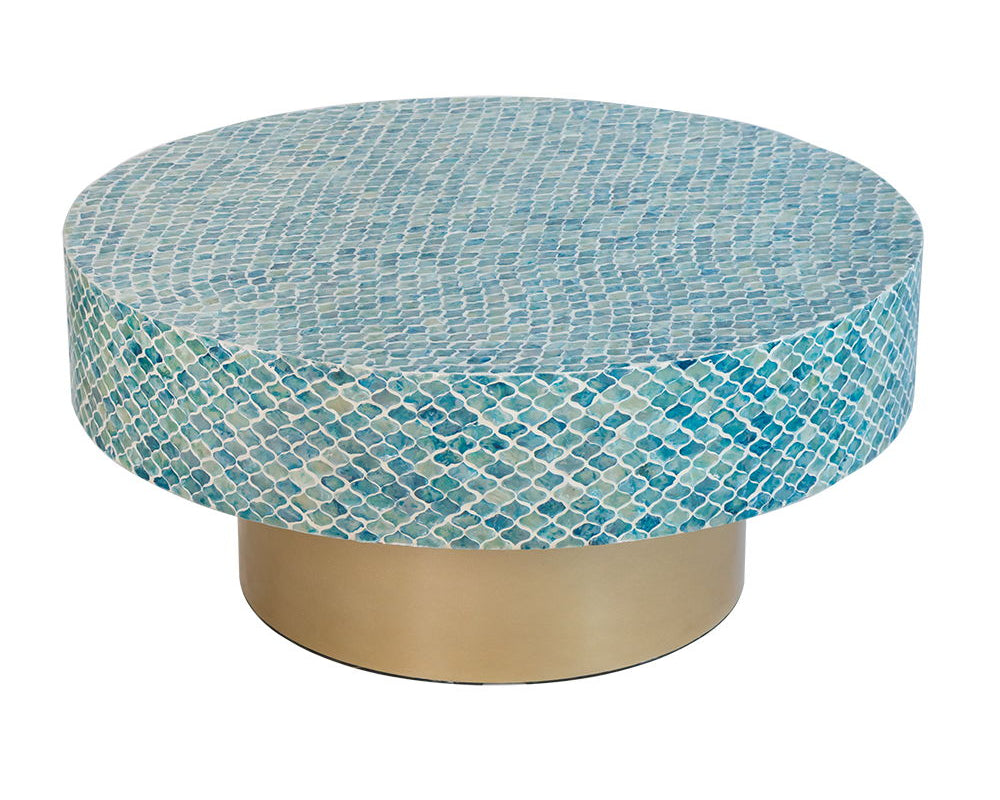Unique Capiz Coffee Table & Pedestal Base