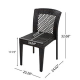 7 Piece Outdoor Dining Set with Table and 6 Chairs - Brown Multi