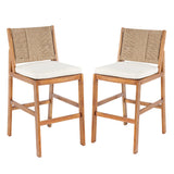 Outdoor Acacia Wood Bar Stools (Set of 2)