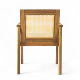 Preston Outdoor Dining Chair With Cushion Set of 2 - Teak / Beige