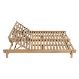 Light Teak Finish Acacia Wood Double Chaise Lounger