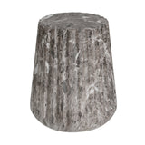 Outdoor Cleme Carved Side Table, Brown End Table