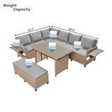 TOMAX 5-Piece Outdoor Patio Rattan Sofa Set