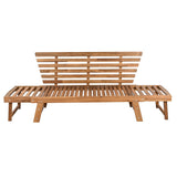 Topmax Outdoor Adjustable Patio Wooden Daybed Sofa Chaise Lounge with Cushions