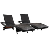 Patio Wicker Chaise Lounge Chairs Set of 2