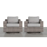 Swivel Patio Chair With Luxurious Cushions (Set of 2) - Gray Mix