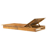 Acacia Wood Outdoor Chaise Lounge
