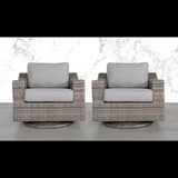 Swivel Patio Chair With Luxurious Cushions (Set of 2) - Gray Mix