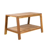 2-Piece Outdoor Teak Acacia Wood Conversation Set
