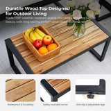 4 Piece Patio Furniture Set With Acacia Wood Table Top