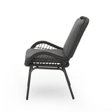 Outdoor Wicker Club Chair With Cushions (Set of 2)