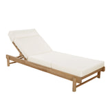Light Teak Acacia Wood Chaise Lounge Set