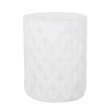 Outdoor Lightweight Concrete Side Table - Antique White