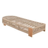 Outdoor Chaise Lounge Chair, Acacia Wood with Adjustable Backrest and Cushion