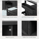 K&K Outdoor Kitchen Island with Rolling Bar Cart and Storage Cabinet