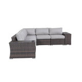 Rattan Sectional Sofa Set with Cushions - Gray, Dark Brown, or Beige