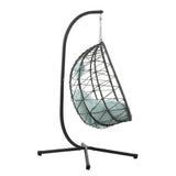 Egg Chair with Stand Indoor Outdoor Swing Chair Patio Wicker Hanging Egg Chair