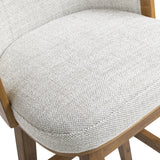 Bahama 30' Cane Rattan High-Back Swivel Bar Stool with Recessed Arms, Two-Tone Neutral Gray Polyester Wool Blend