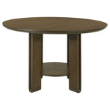 Crispin - 5 Piece Round Dining Table Set With Upholstered Chairs - Brown