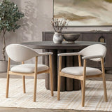 Upholstered Dining Chairs with Curved Back