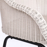 Ladd Outdoor Metal Wicker Barstool Set of 2 - Light Gray